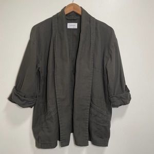 Community (Aritizia) Cotton Open Blazer Jacket 3/4 Sleeve Olive Green Size 2 (M)